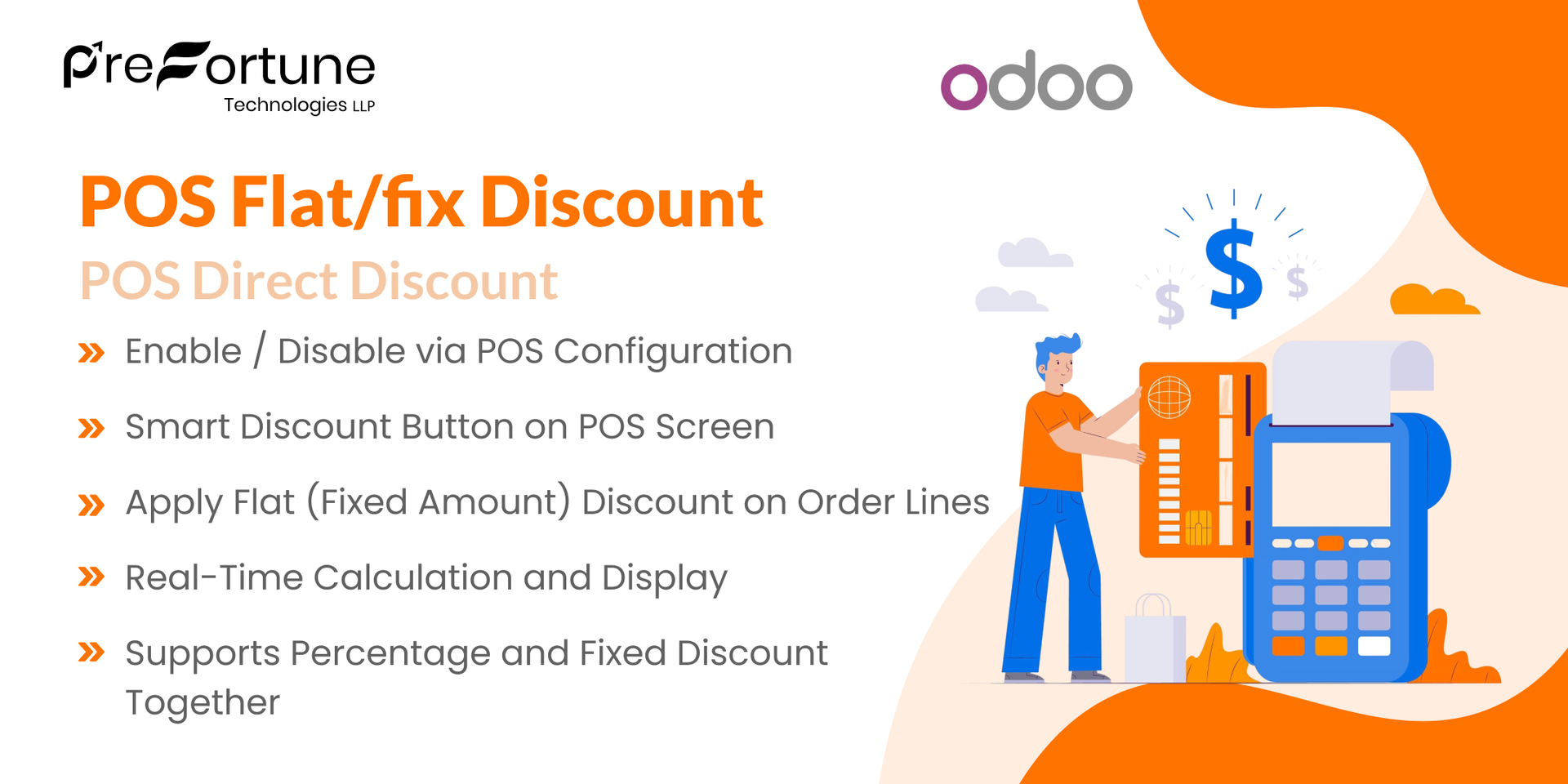 Odoo POS Fixed Discount | POS Flat Discount Module